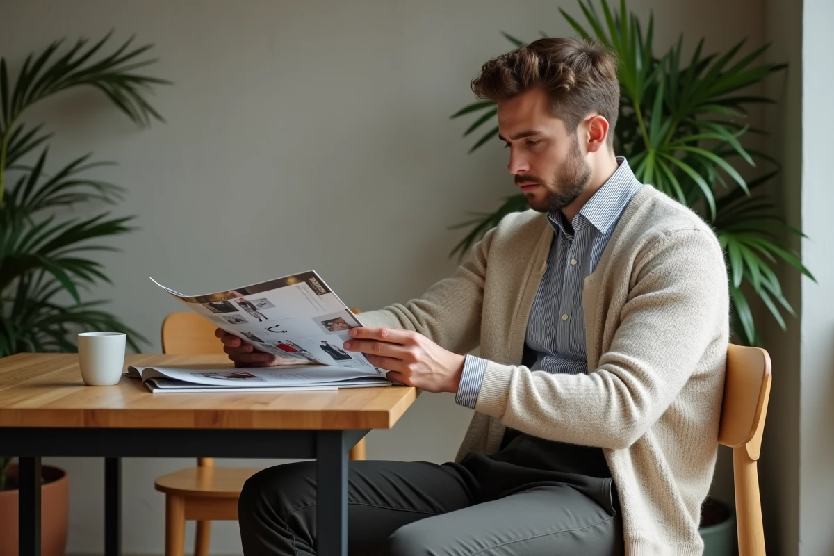 Jeune homme en tenue décontractée dans espace coworking